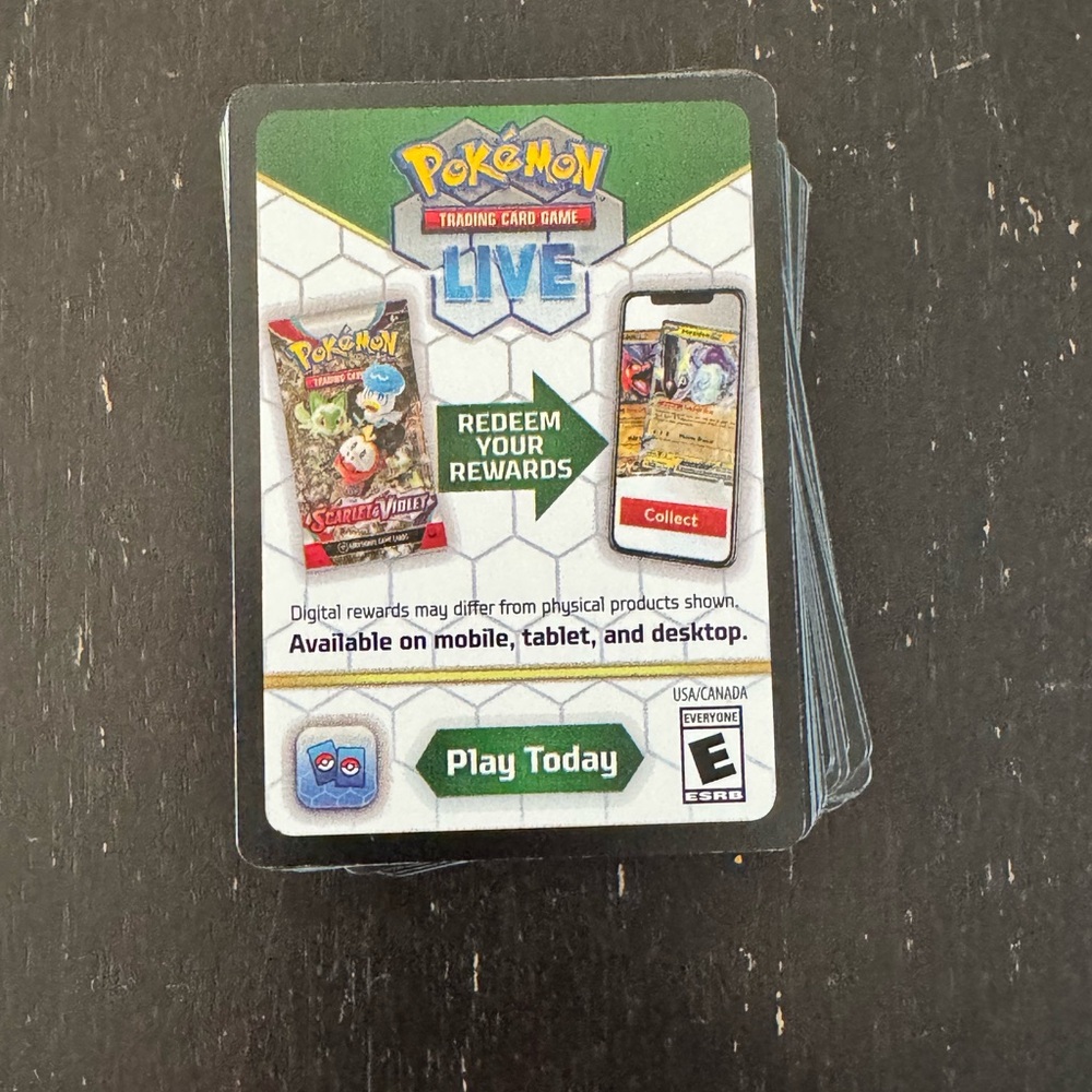 Pokemon Live Code Card with Green and Red Accents
